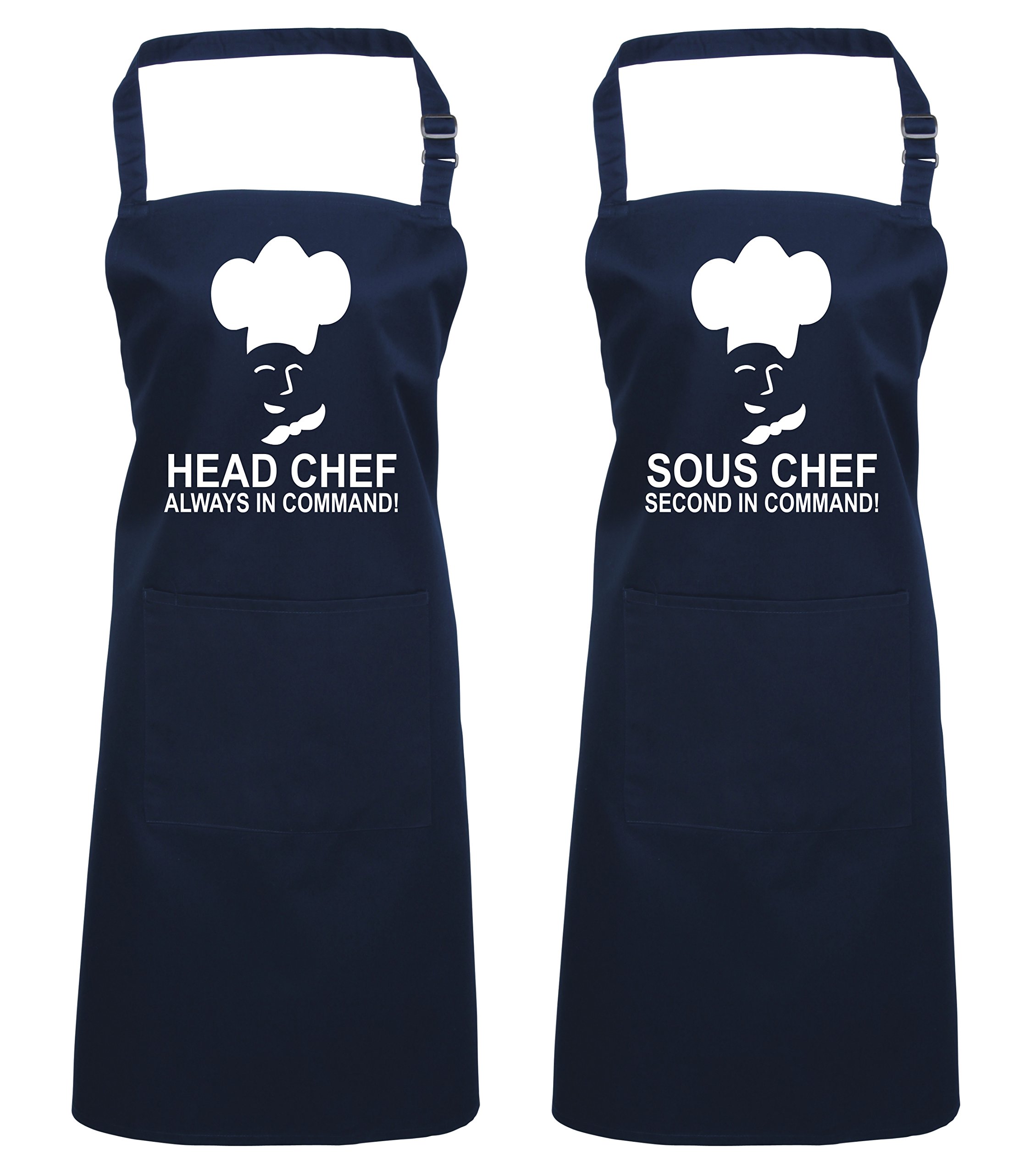 Edward Sinclair | Apron | Navy HEADCHEF & | Navy Sous Chef | Matching | Gift Set