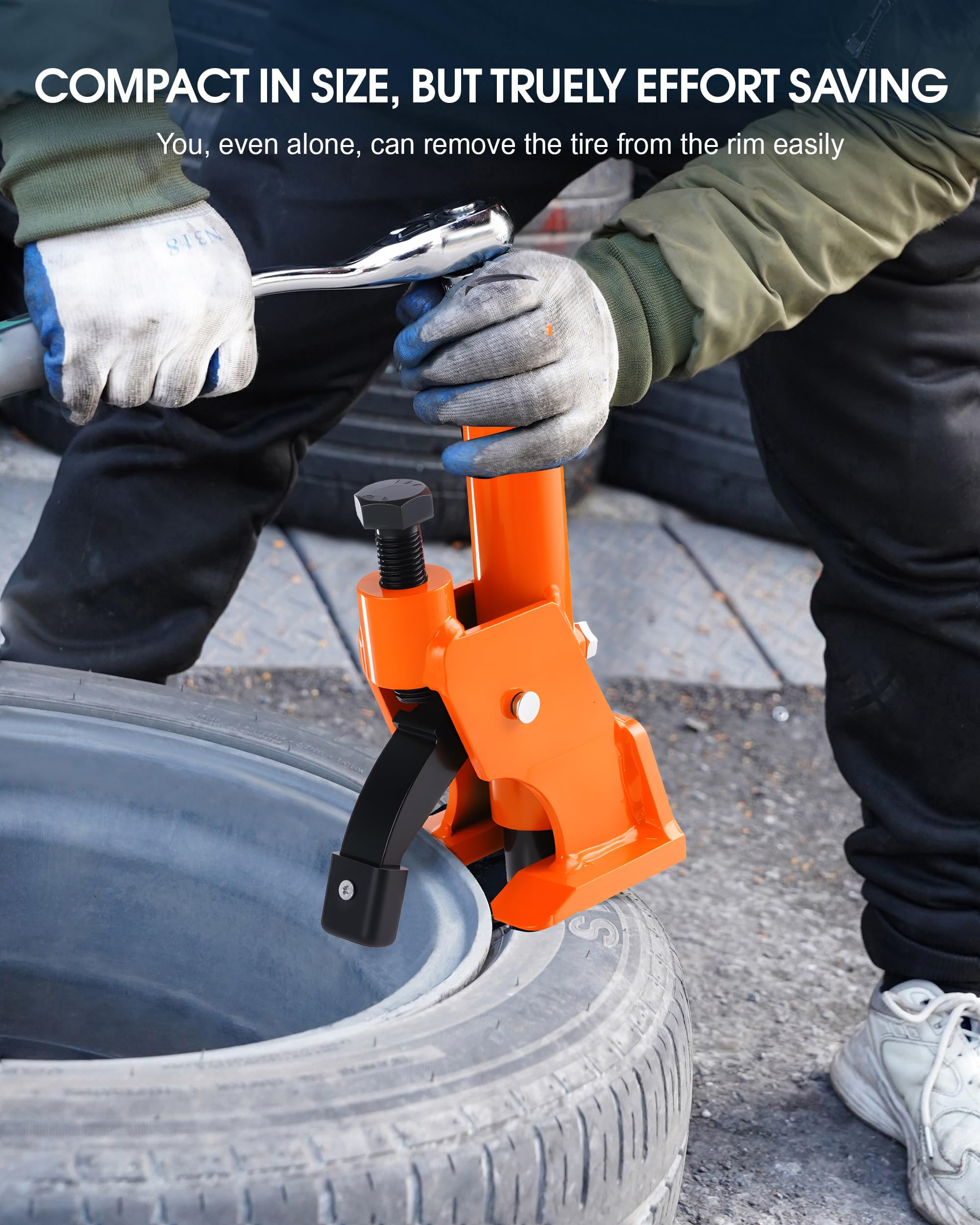 Interruptor manual de cuentas de neumático, herramienta de cambio de neumáticos de 38 a 42 pulgadas con almohadilla de goma, protege los cubos de aleación de aluminio, herramienta de reparación