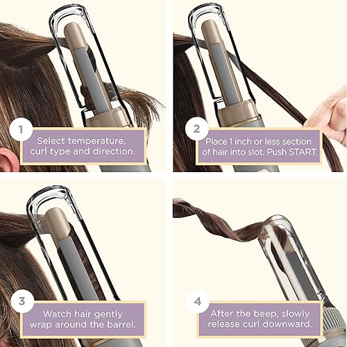 Miniatura 4 de INFINITIPRO by Conair Curl Secret - Mini rizador automático, barril de 12 pulgada, rizador de pelo inalámbrico para todo tipo de cabello y