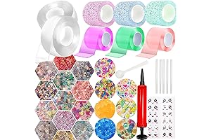 8PCS Nano Tape Bubble Kit: Double Sided Elastic Bubbles Craft with Glitter