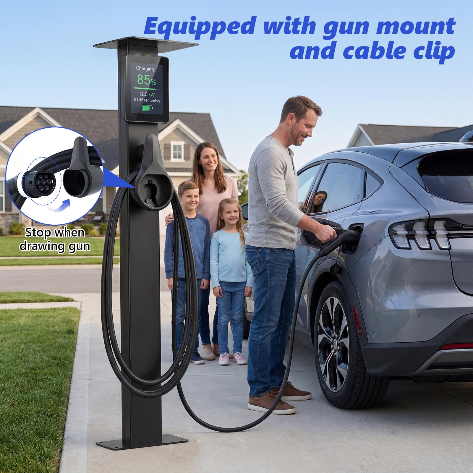 Wallbox Standfuß Wetterfeste Standsäule,EV-Ladesäulenständer,Universeller Wallbox Standfuß Standsäule wallbox wetterschutzdach für e-auto-ladestation,für Wallbox Ladestationen für Elektroautos