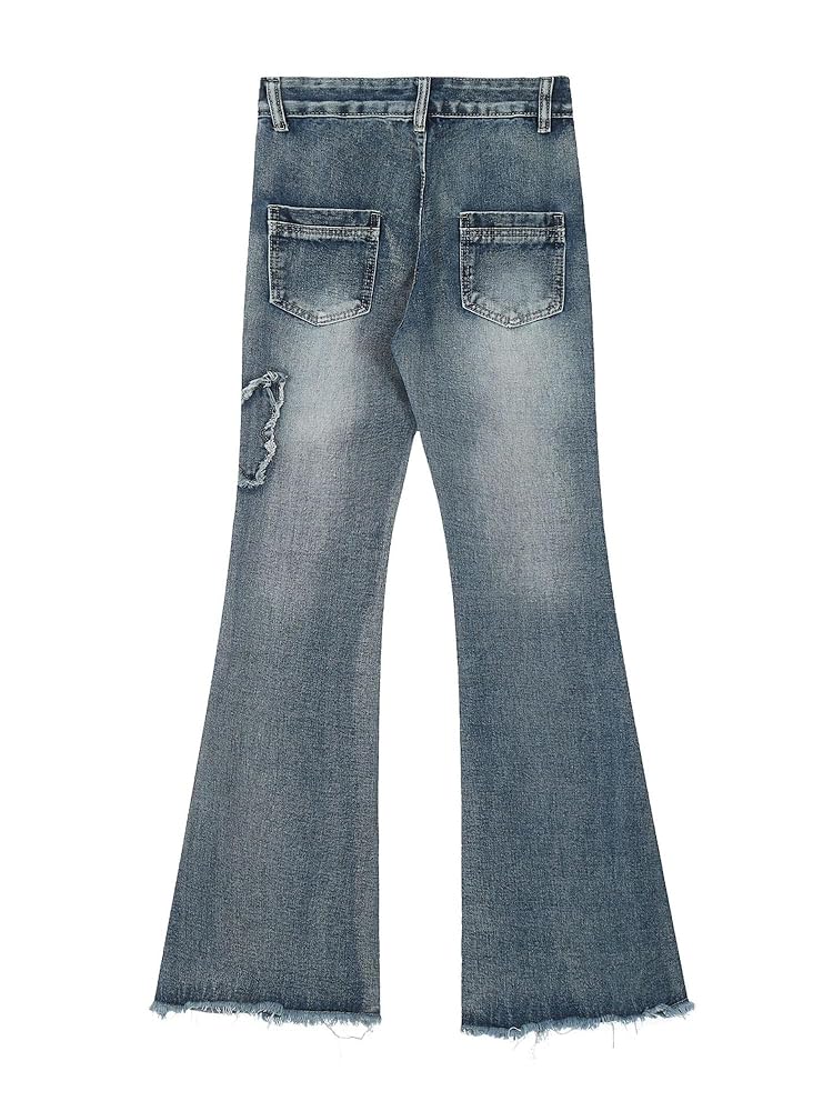 ZUNQKG Womens Y2k Flare Jeans High Waist Teen Girls Vintage
