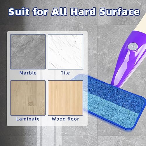 Miniatura 6 de Paquete de 8 almohadillas reutilizables para trapeador Swiffer WetJet, almohadilla de repuesto de microfibra para pisos de madera dura y