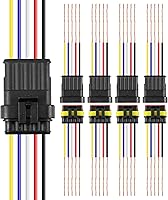 Vista 8 de RDBS Kit de 10 conectores de cable eléctrico de 1 clavija, enchufe macho y hembra impermeables de 1 vía para automóvil, camión, motocicleta, barco