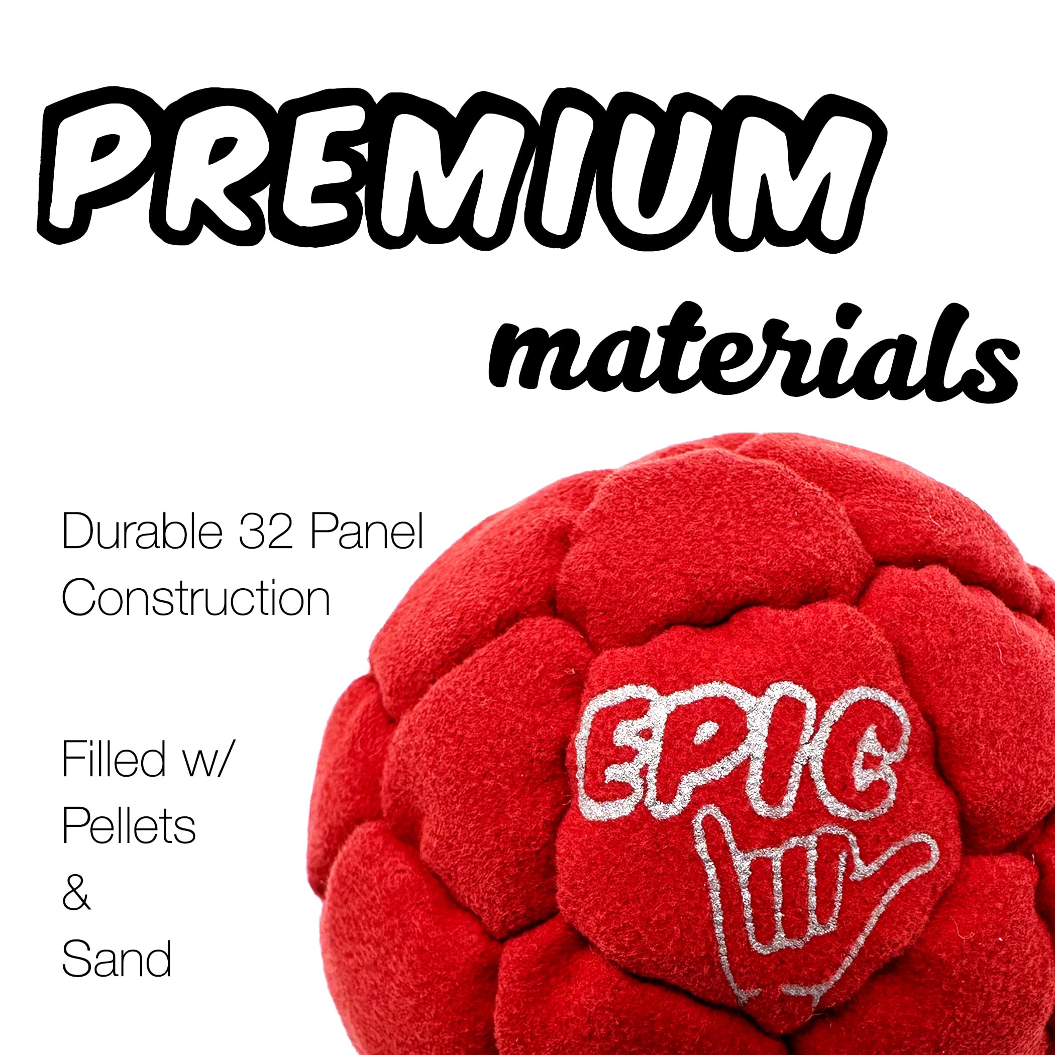 DIRTBAG PT Pro Footbag 2 Pack, Flying Clipper Original Design, Steel Pellet Filled for Maximum Control Handsewn 32 Panel Construction - Yellow/Blue Combo