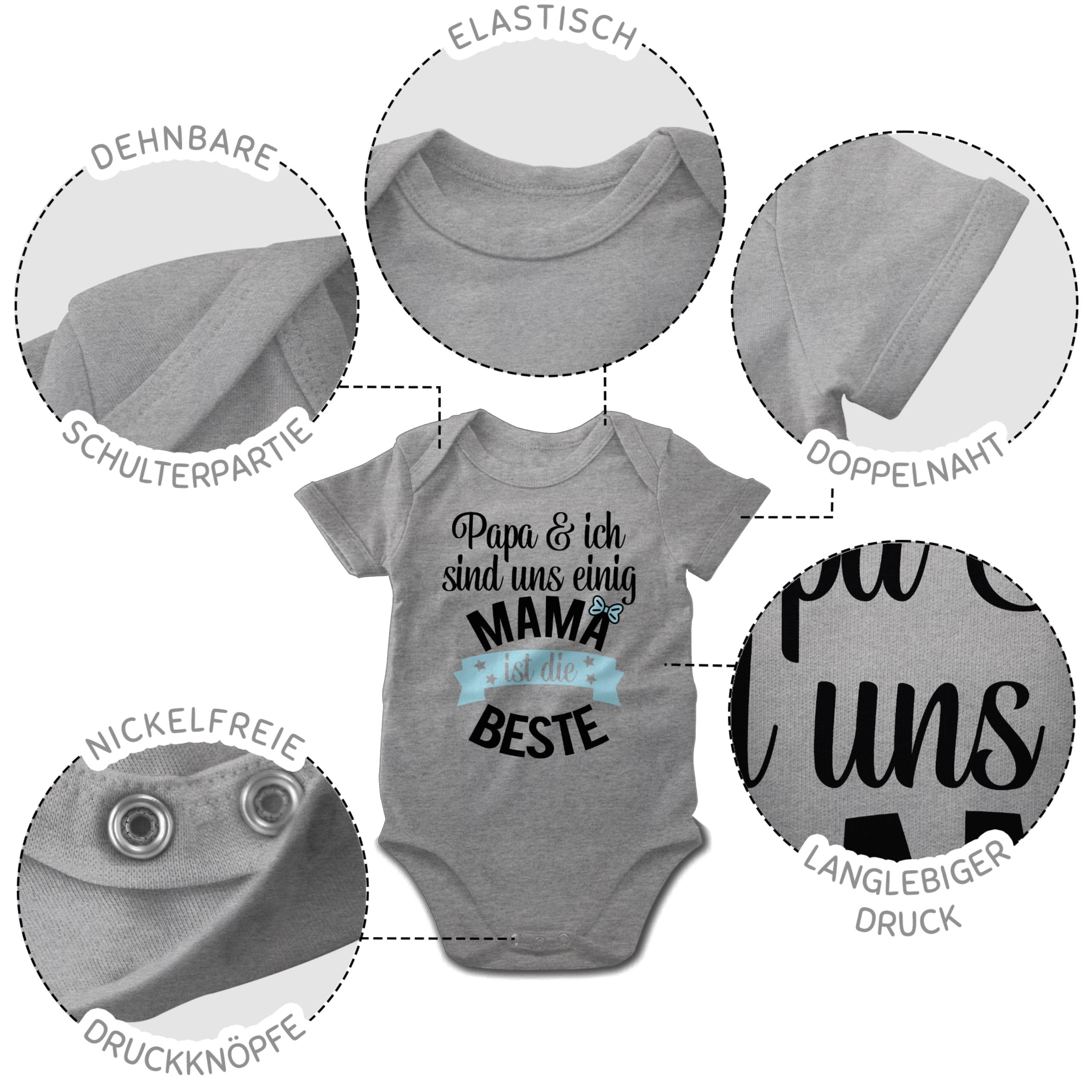Shirtracer - Baby Body Kurzarm - Mama ist die Beste I Mama Geschenk Muttertag