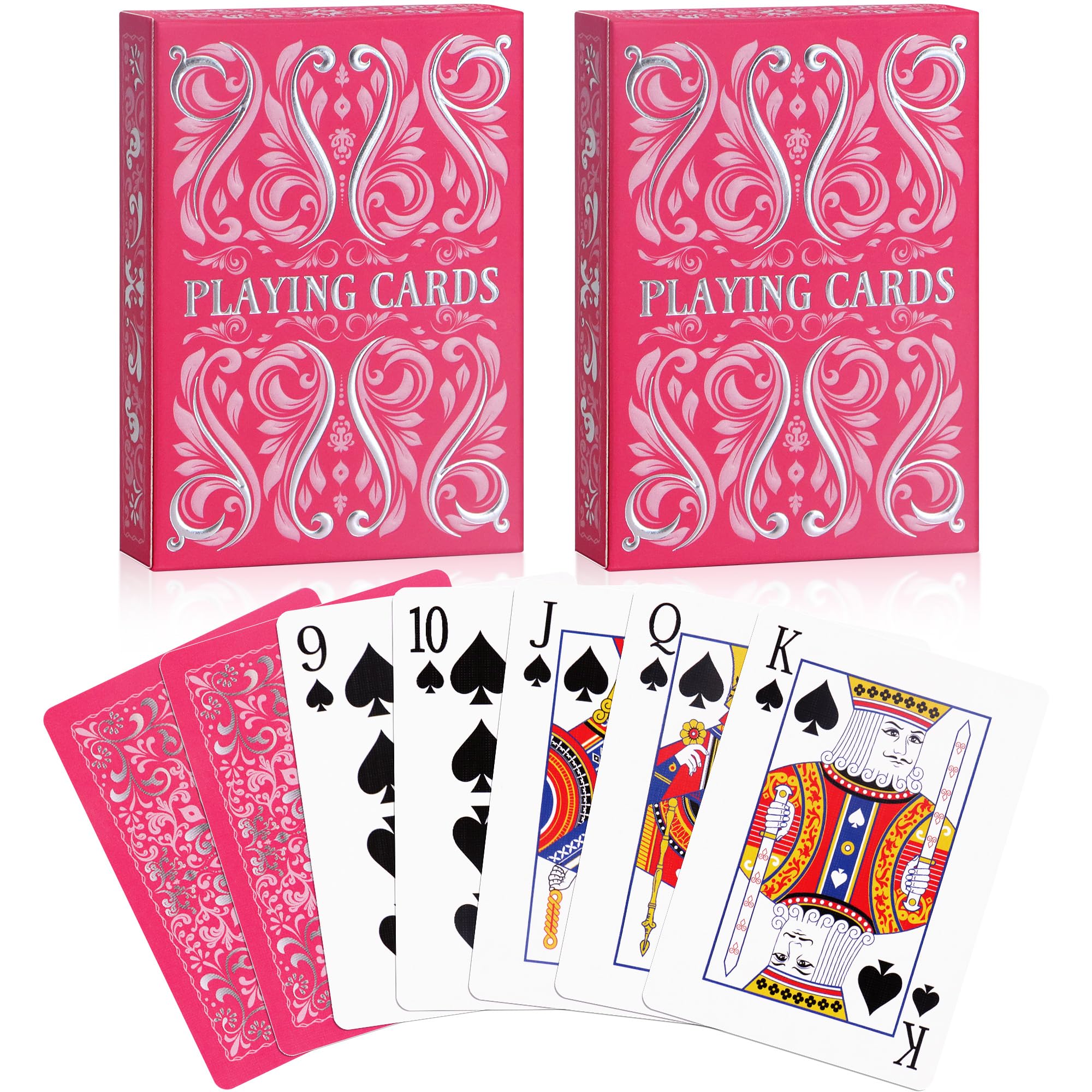 Aomaic Playing Cards 2 Pack Standard Index Playing Card Premium Poker Set Card Games for Adults Deck of Playing Cards for Travel Camping Family Games Night Party Games