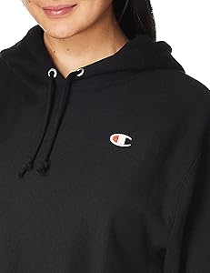 Champion Women's Reverse Weave Cropped Cut-Off Hoodie, Left Chest C