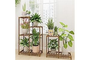 HOMKIRT 3-Tier Outdoor Wood Shelf: Display Your Plants in Style