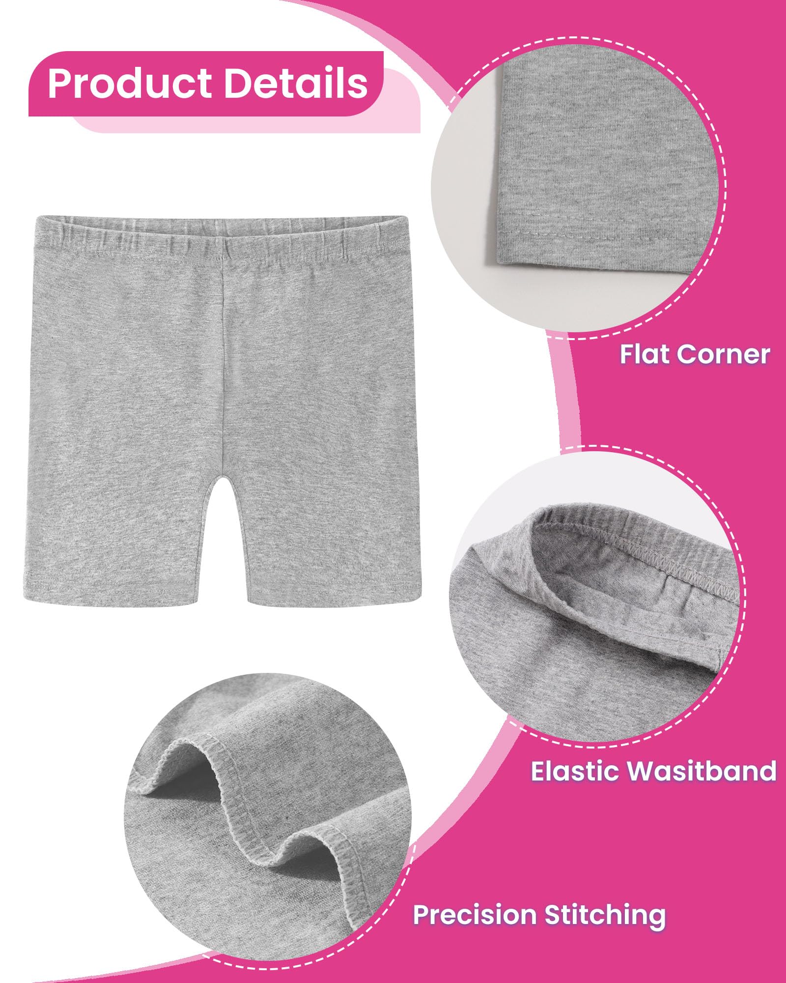 Auranso Radlerhose Mädchen Kinder Baumwolle Kurze Hose Shorts Leggings Unterhosen 6 Paar 5-14 Jahre Mehrfarbig 1 9-10 Jahre