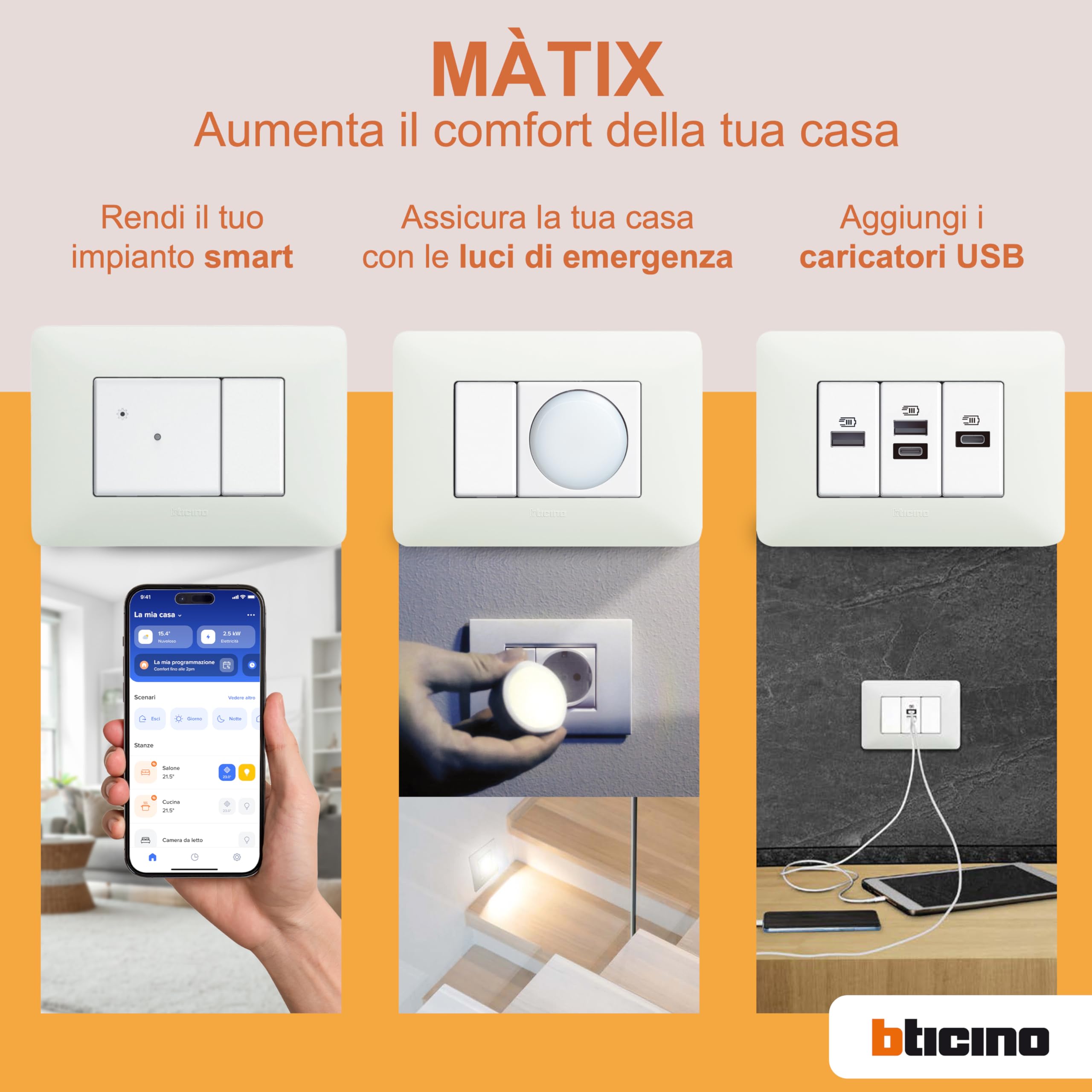 Bticino ASTAM5180 Presa Bipasso Standard Italia, Kit 10 Pezzi, Colore Bianco