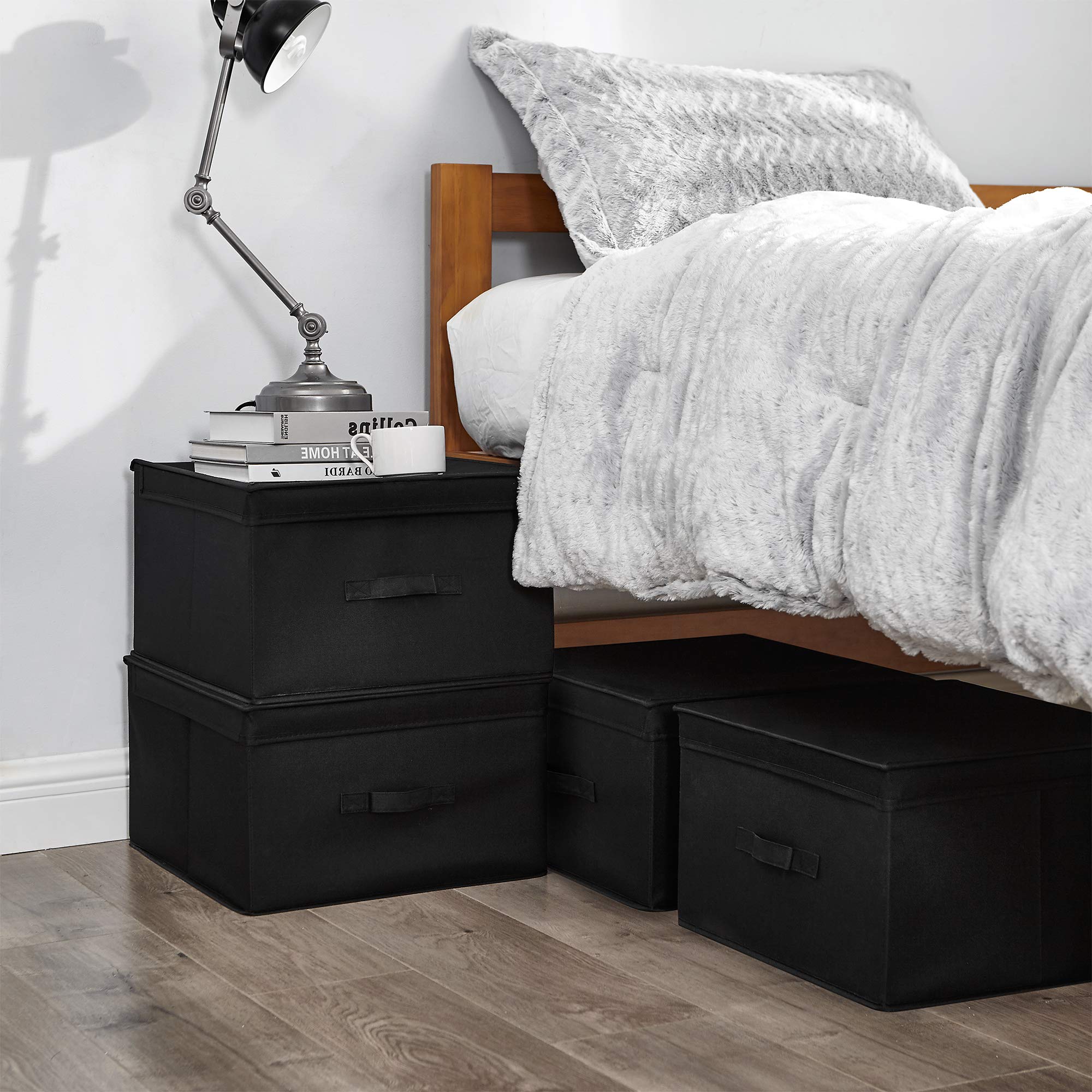 Amazon.com: DormCo TUSK Jumbo Storage Box 4-Pack - Black : Home