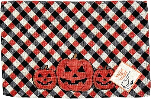 Miniatura 8 de Home Decor Halloween Placemats Woven Tapestry Design Orange Black White Trick or Treat