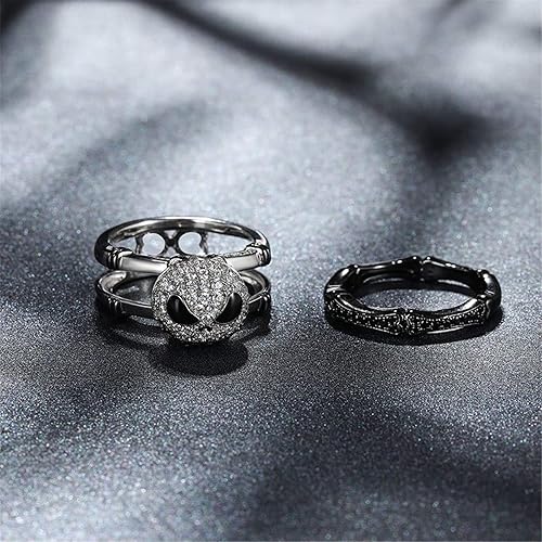 Miniatura 3 de Jeulia Juego de anillos intercambiables de plata de ley con nudo de alma romántica para mujer, esposa, novia, compromiso, boda, aniversario, día de