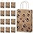 Blulu 20 Pcs Puppy Dog Paw Gift Bags with Paper Twist Handles, Dog Gift Paper Paw Treat Goodie Bags for PET Treat Party Favor, 6.3 x 3.1 x 8.6 Inch(Brown Backing)