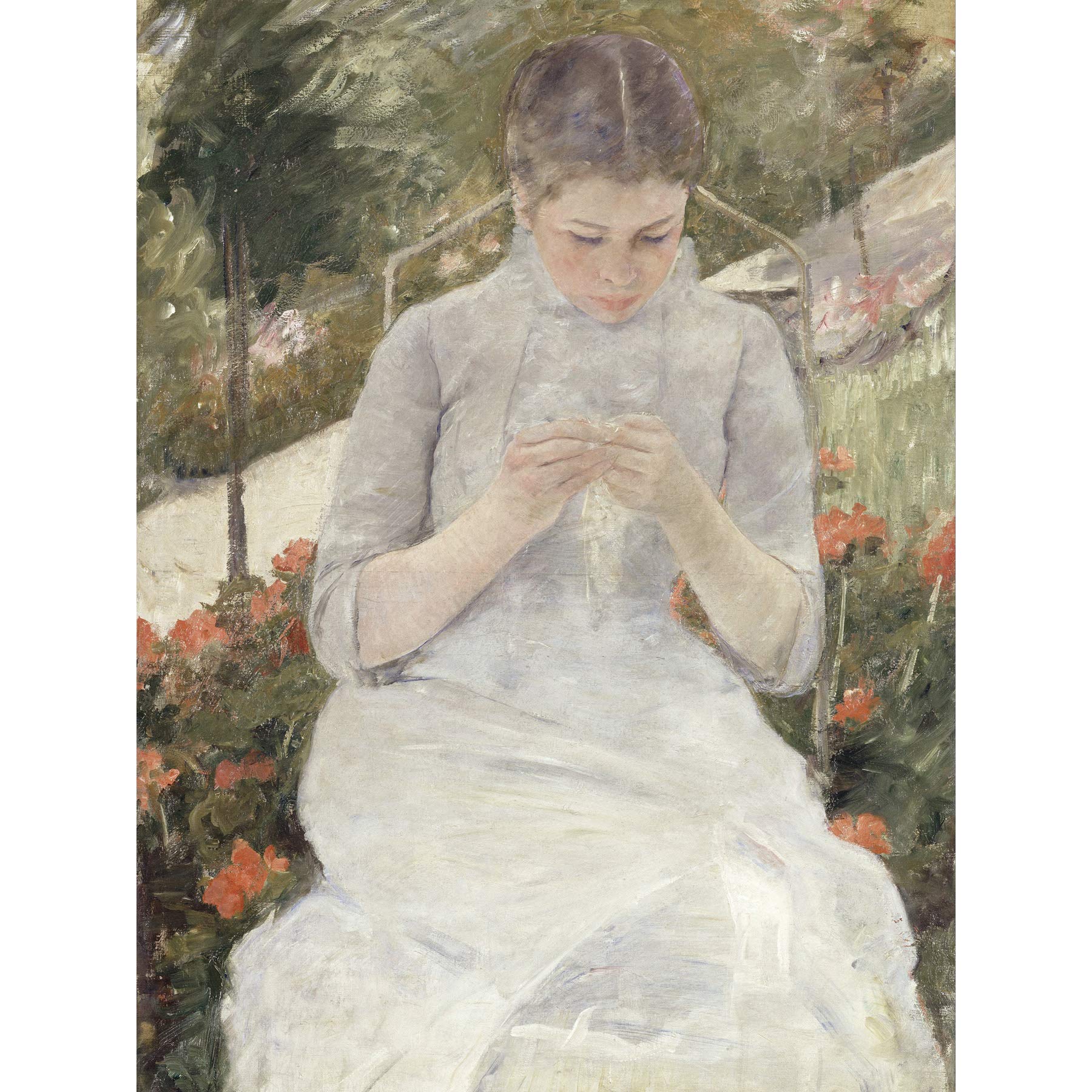 Mary Cassatt Girl In The Garden Large Wall Art Print Canvas Premium Poster Mural