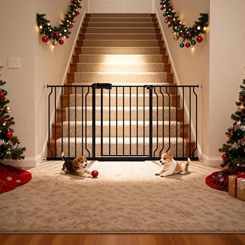 Miniatura 9 de Puertas extra anchas para bebés para puertas de 52.76 a 62.20 pulgadas, puerta extra ancha para bebé, puerta para perro, montada a presión, sin