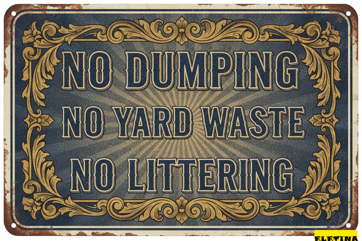 Personalized Sign for Man Cave 12 X 8 Inch,no Dumping No Yard Waste No Littering,warning Traffic Notice Road Safety Street Metal Tin Private Property Decorative
