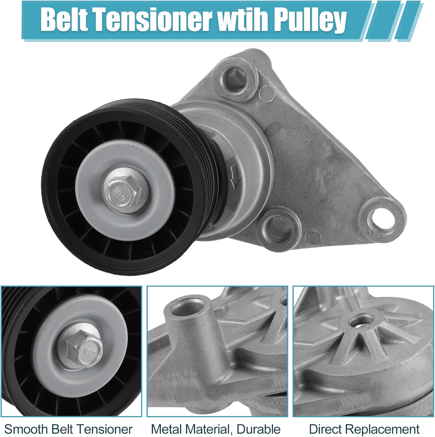 uxcell 1 Set Drive Belt Tensioner Idler Pulley Assembly Replacement for GMC Yukon Sierra 1500