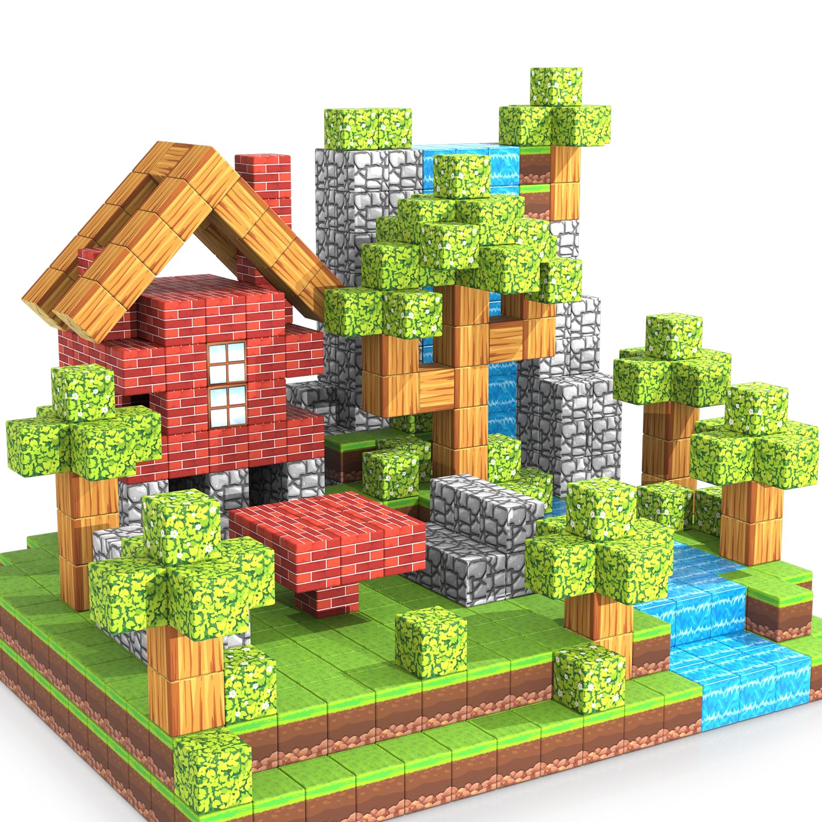 100PCS Magnetic Blocks, 1 inch Building Blocks for Kids, SETM Sensory Toys for Toddlers, Building Blocks Cubes, Birthday Gift for Boys and Girls Aged 3-12 Creative Construction Toys