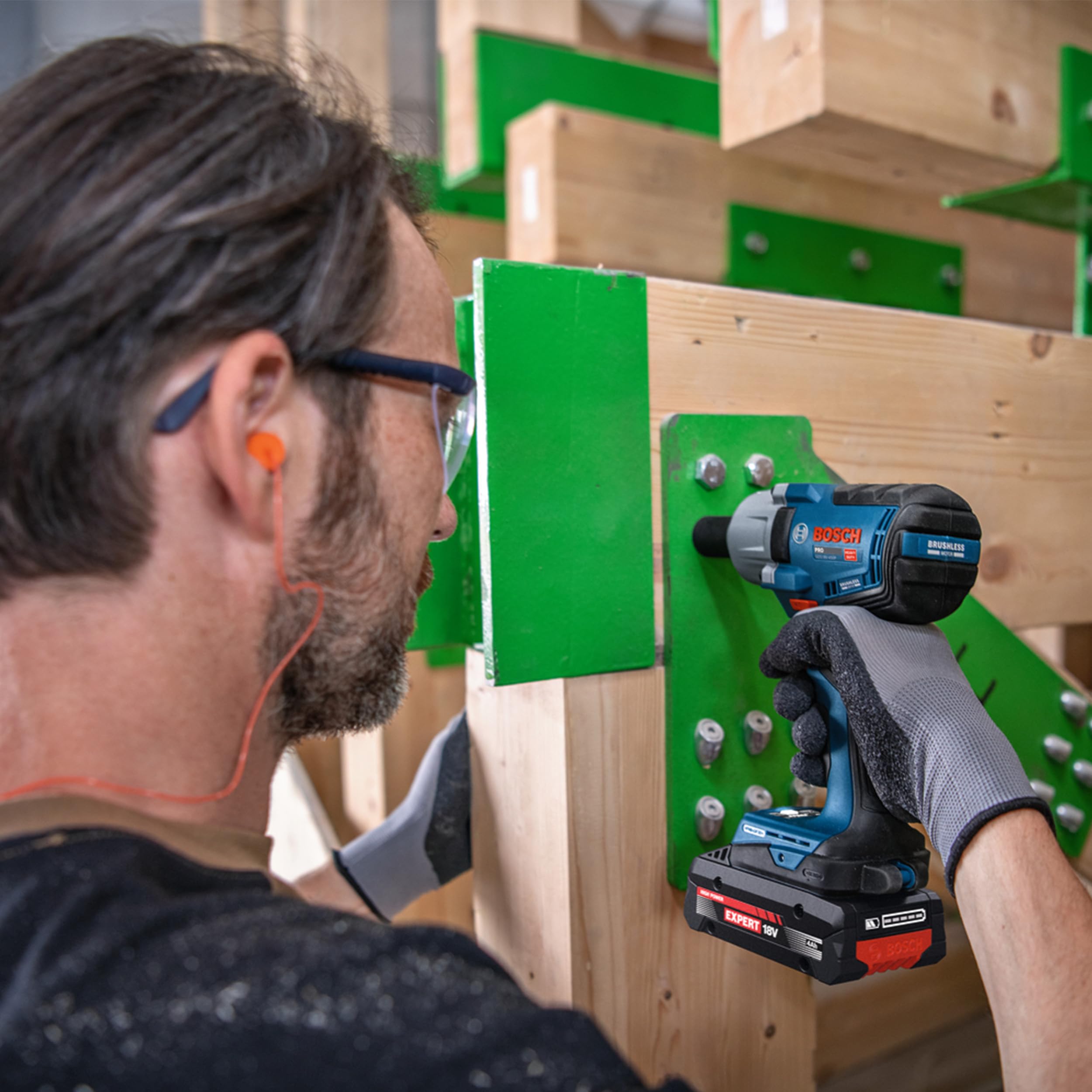 Bosch PRO HEAVY DUTY GDS18V-450P Avvitatore a massa battente 18V (GBA 18 V 5,0Ah, GAL 18V-40, L-BOXX)
