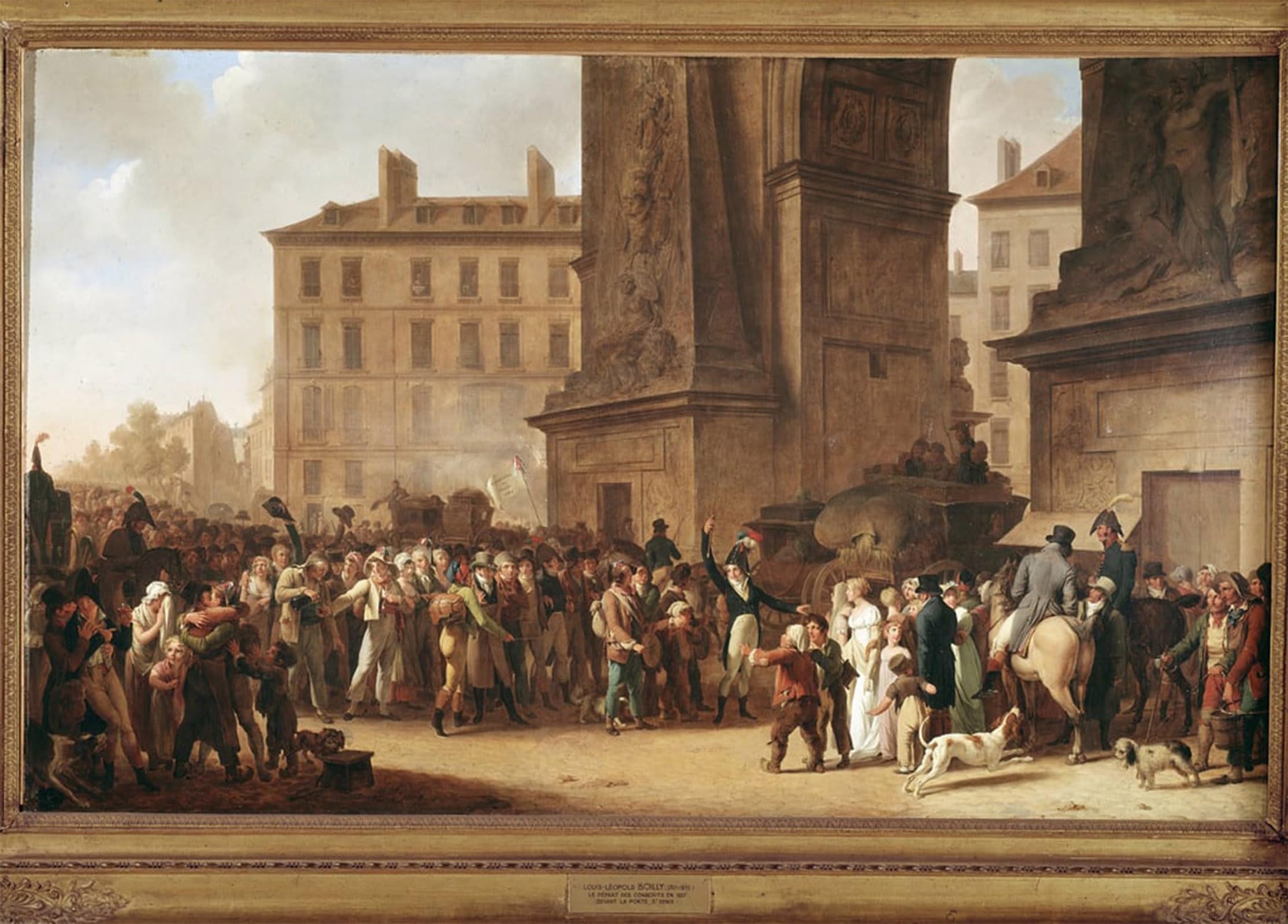 SERENDIPITP Vintage Picture Print on Canvas Wall Art Poster Departure of Recruits At Porte Saint Denis in Paris to Fight in Napoleonic Wars Artwork Print Poster for Wall Decor 60x90cm