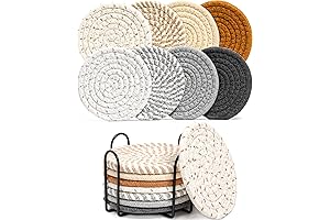 Essential Kitchen Island Accessory: Absorbent 8-Piece Drink Coasters Set for a Stylish Home