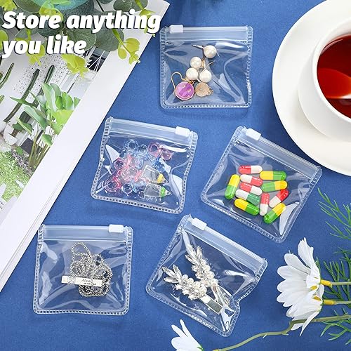 Miniatura 7 de Bolsas para pastillas con cremallera, juego de pastillas reutilizables, bolsas de pastillas de plástico transparente, bolsas de pastillas