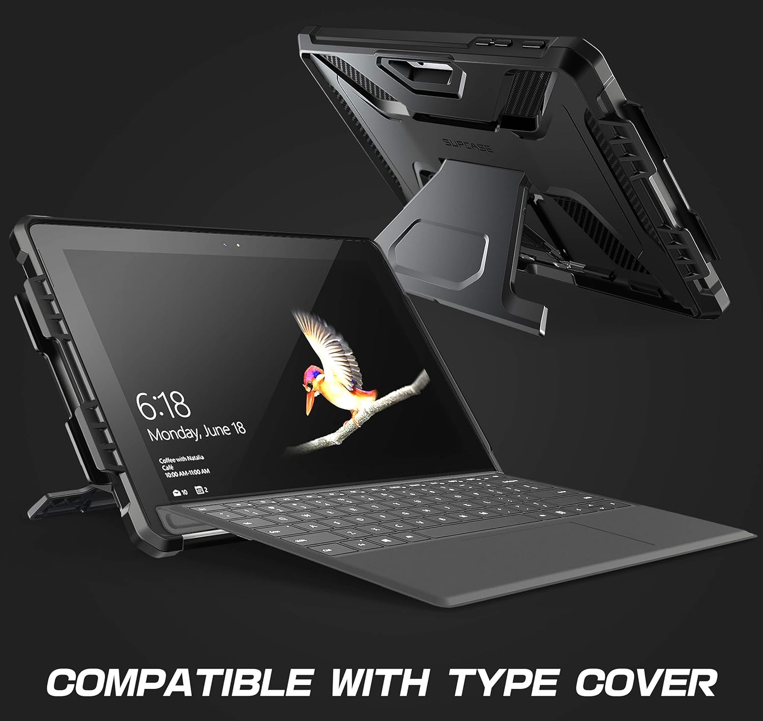 SUPCASE for Microsoft Surface Go Case with Stand (Unicorn Beetle Pro), [Pen Holder] [Military-Grade Protection] Heavy Duty Rugged Tablet Cover for Surface Go 4 / Go 3 / Go 2 / Surface Go, Black