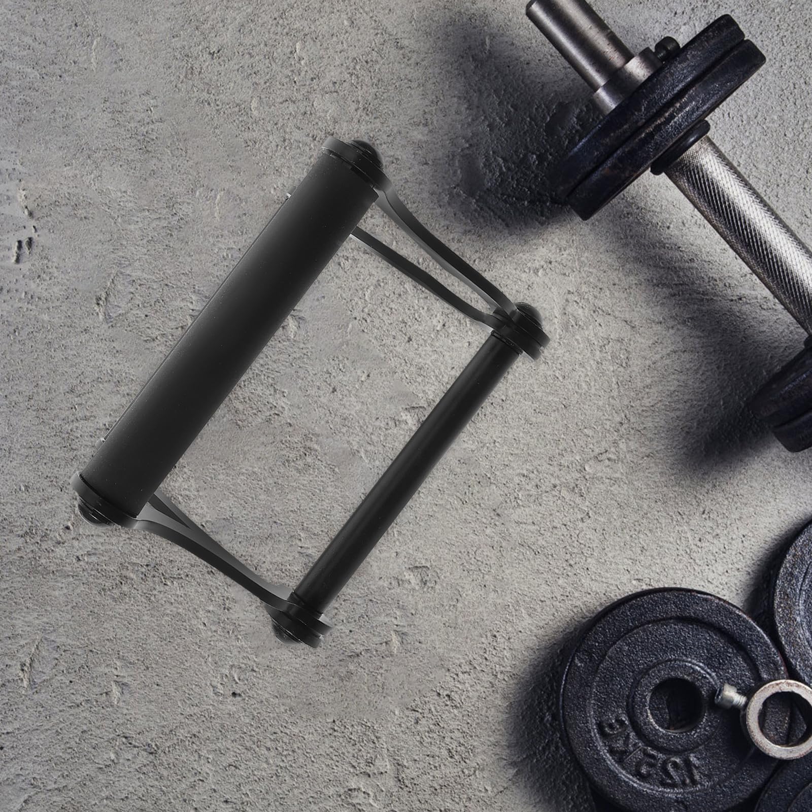 Mango de Polea Alta en V Ajustable para Gimnasio, Acero Negro