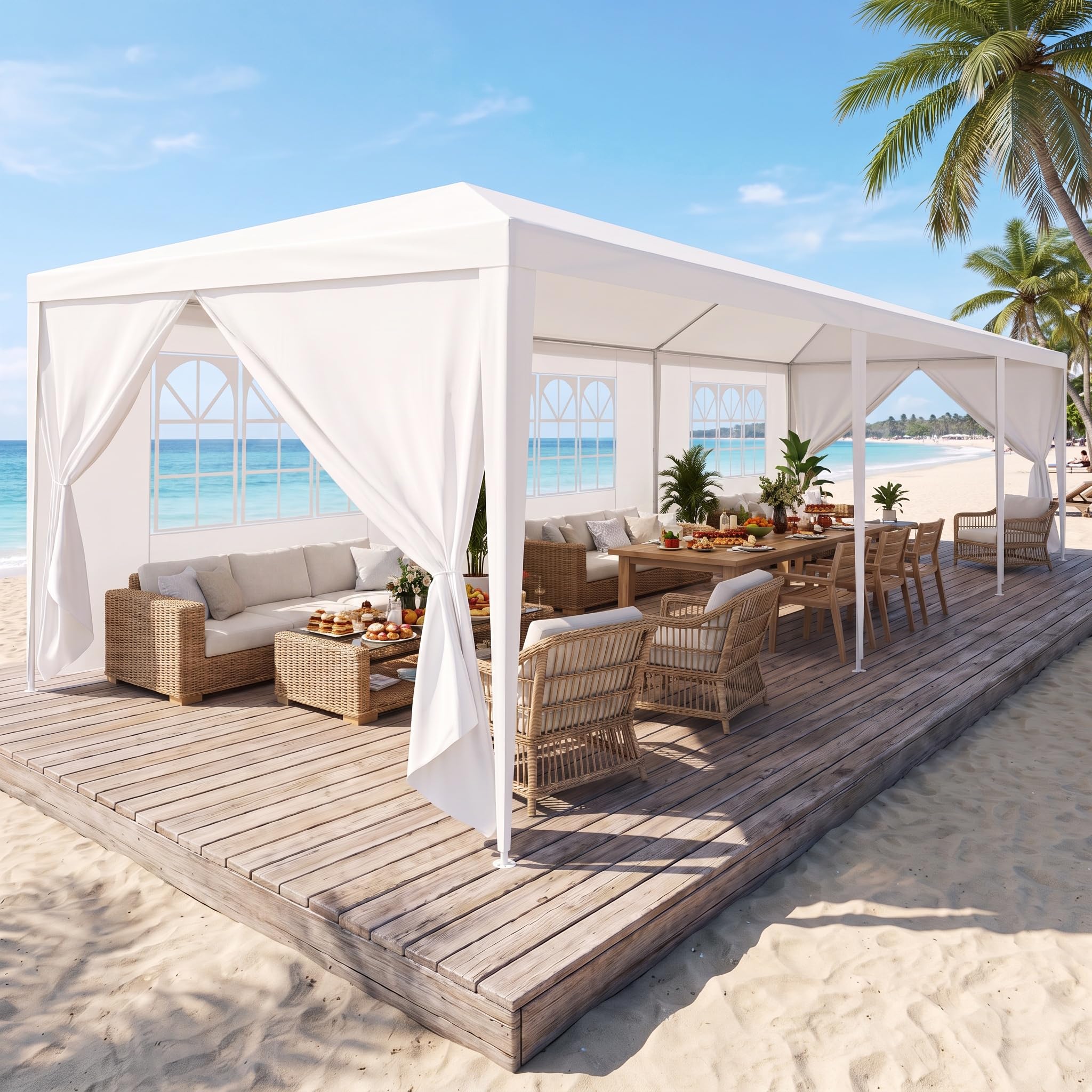 HOTEEL 10x30FT Party Tent Outdoor Canopy Tents for Parties