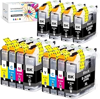 LC203 LC201 Ink Cartridges for Brother LC201XL LC203XL Ink to Work with Brother MFC-J460DW MFC-J480DW MFC-J485DW MFC-J680DW MFC-J885DW Printer (6BK 2C 2M 2Y, 12 Pack)