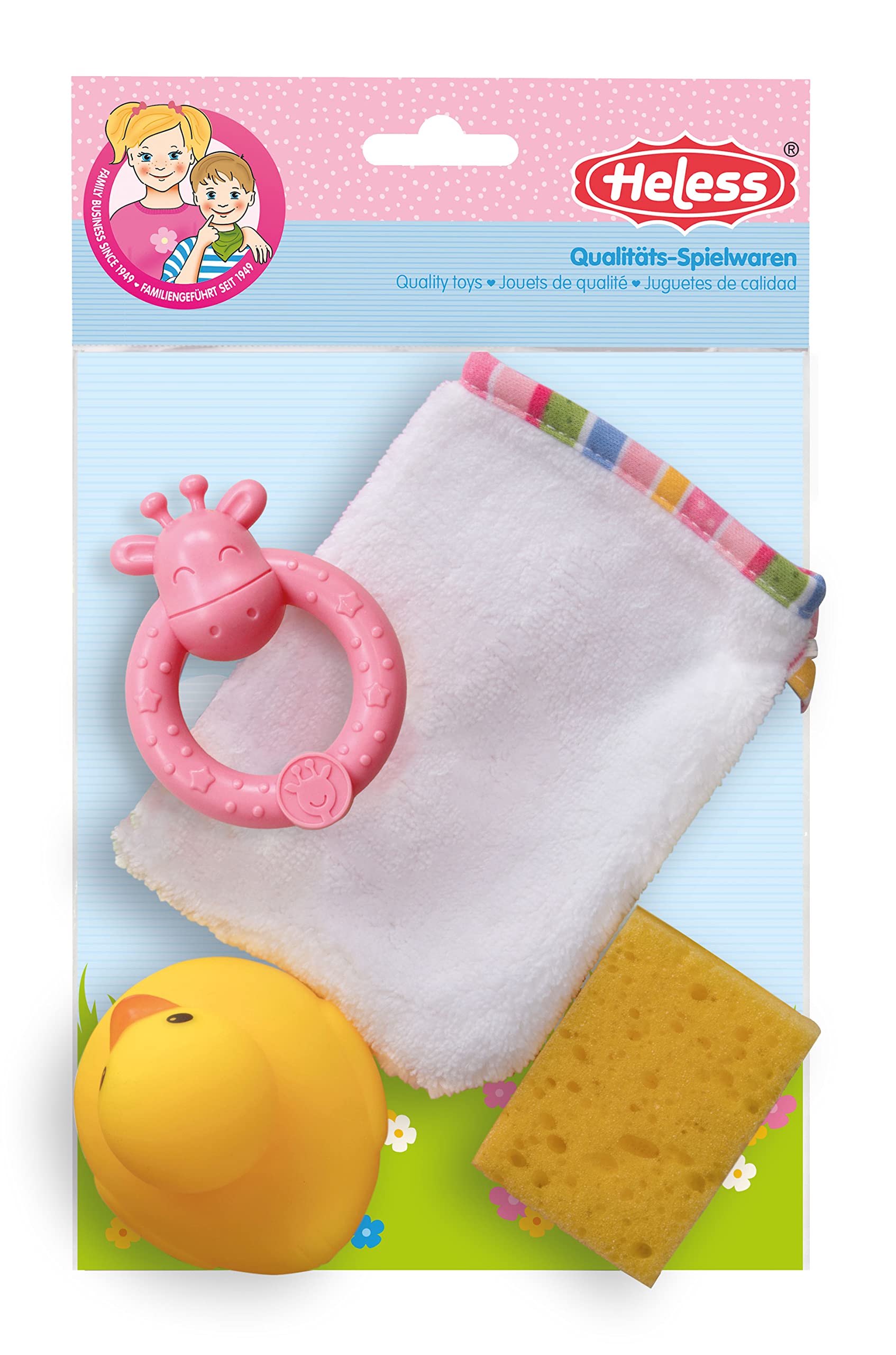Heless Cuddly Wash Mitten for Doll, 3-8 Years, Weiß, Medium, Unisex, Doll Accessory