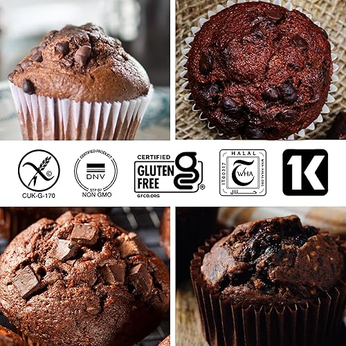 Miniatura 3 de Caremoli Mezcla para hornear magdalenas de chocolate sin gluten, baja en carbohidratos, sin gluten, vegana, sin lácteos, apta para diabéticos, rica