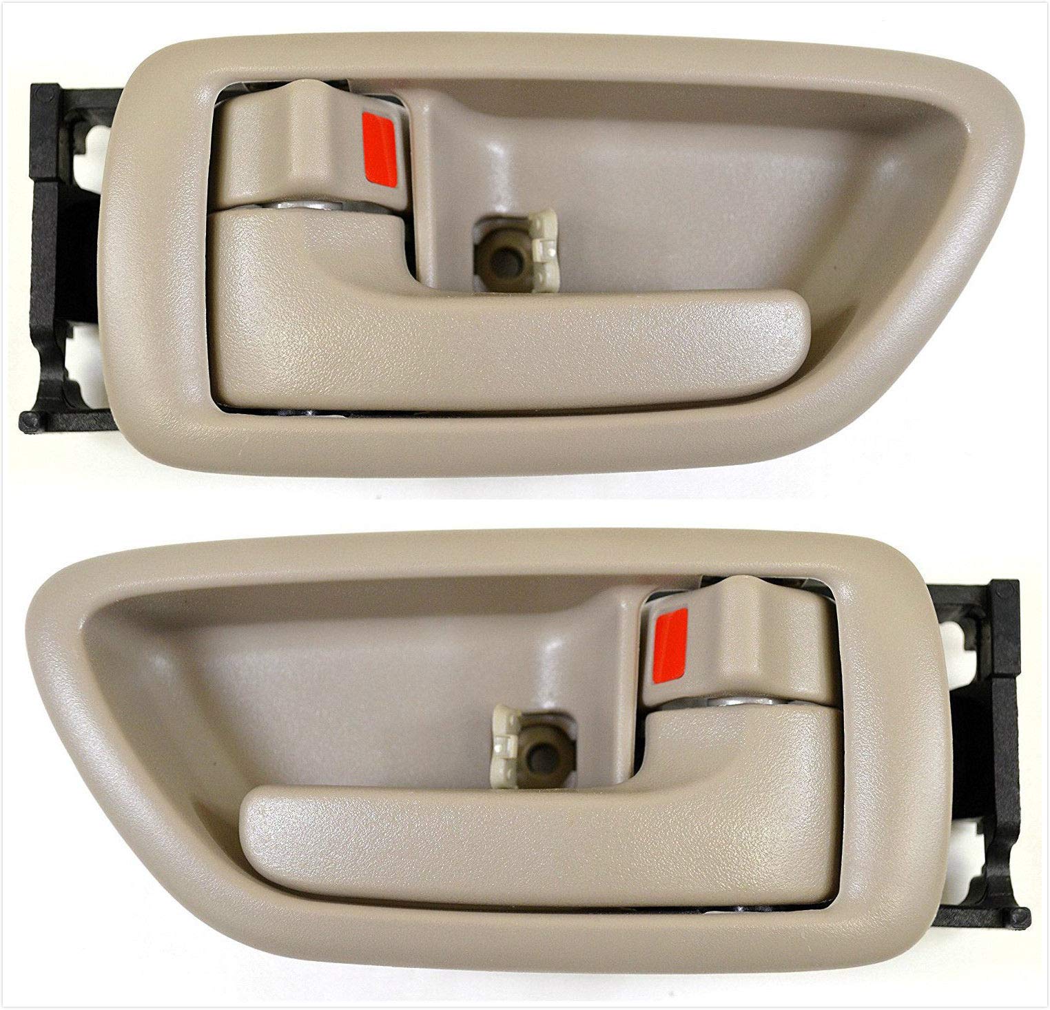 Eynpire8076 Interior Front/Rear Left Driver Side & Right Passenger Side Pair Set Door Handle Beige for 2001-2007 Toyota Sequoia; 2004-2006 Toyota Tundra - Crew Cab ONLY