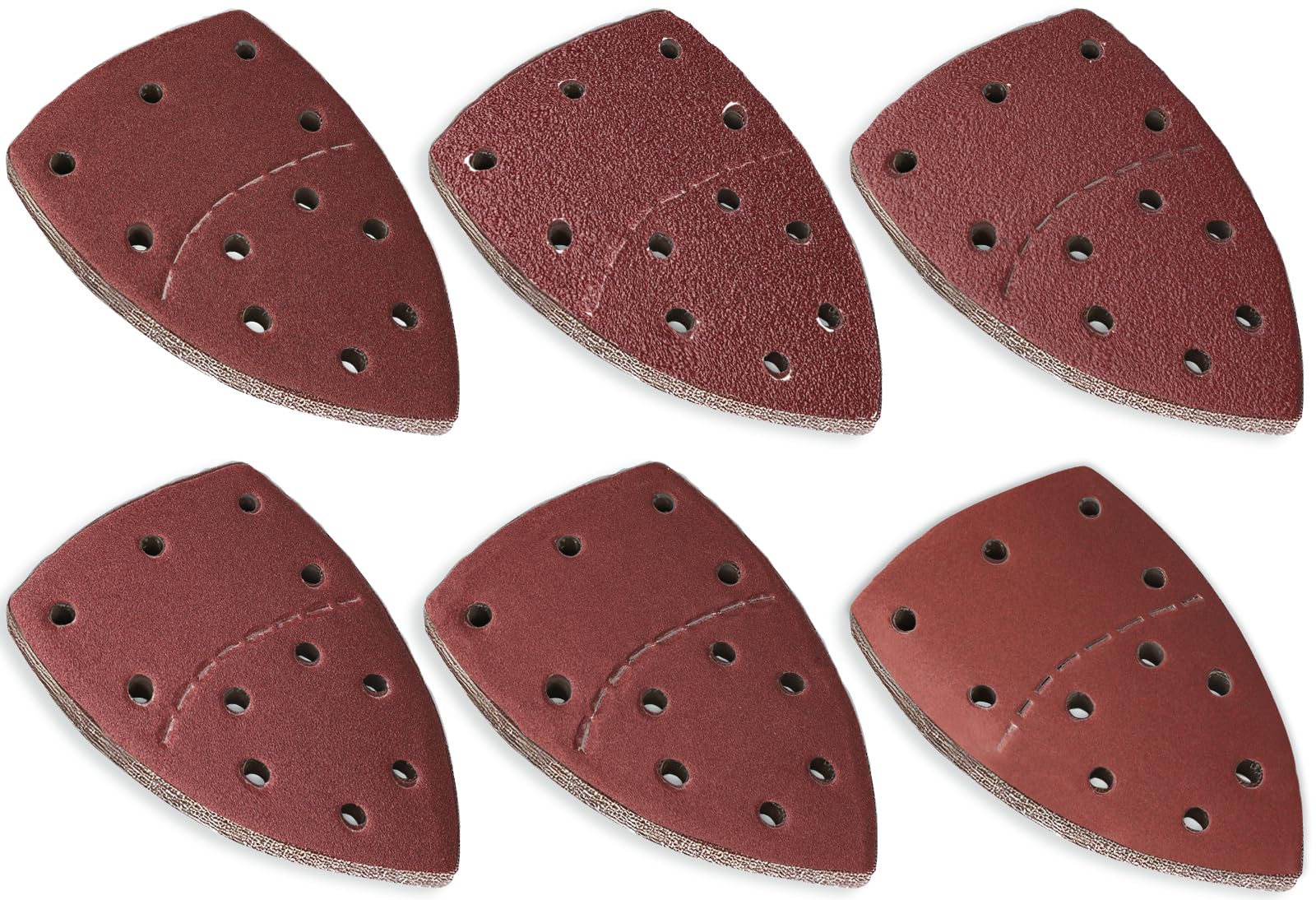 60er Set Dreieckschleifpapier - 6 Körnungen Für Delta & Exzenterschleifer