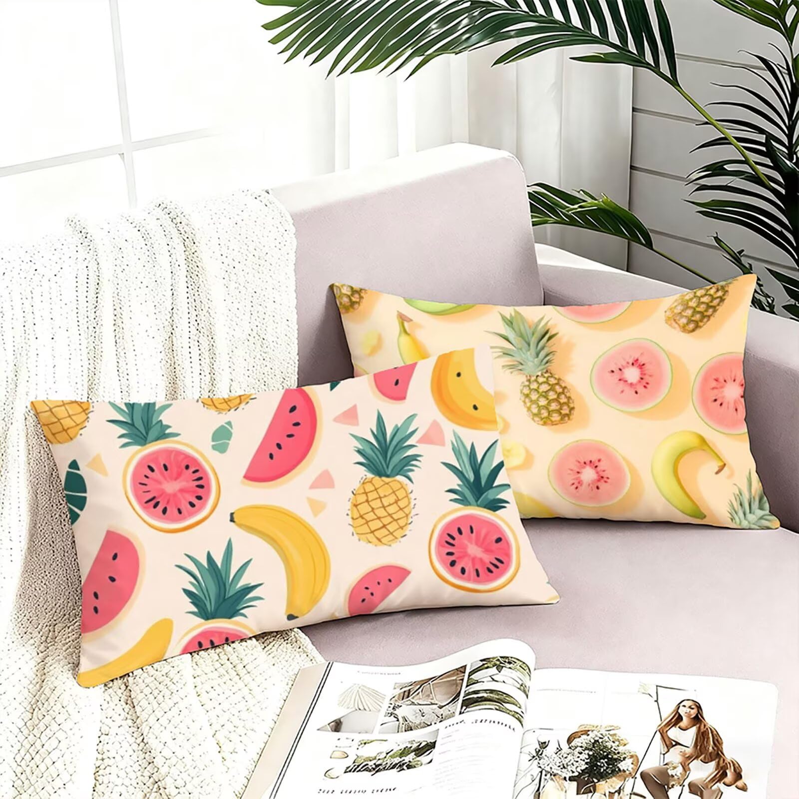 Różowe poszewki na poduszki 70 x 90 cm poszewka na poduszkę kolor pomarańczowy poszewki na poduszki lniane poszewki na poduszki 2-pak dwustronny nadruk miękkie i oddychające, można prać w pralce, do
