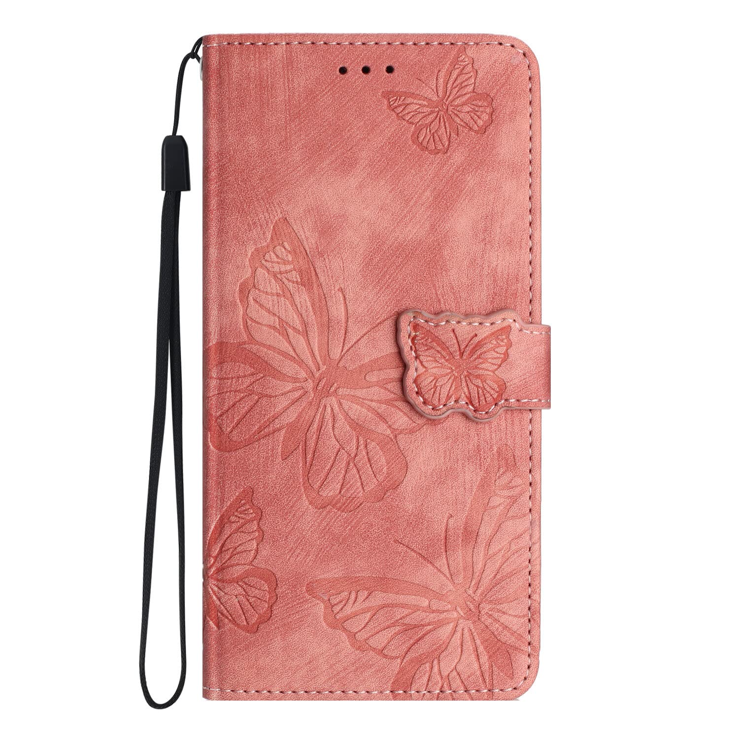 MOTIKOButterfly Wallet Case fit for Google Pixel 7A | Skin Feel PU Leather Magnetic Flip Case | Built-in Kickstand Card Holder Phone Cover | Pink
