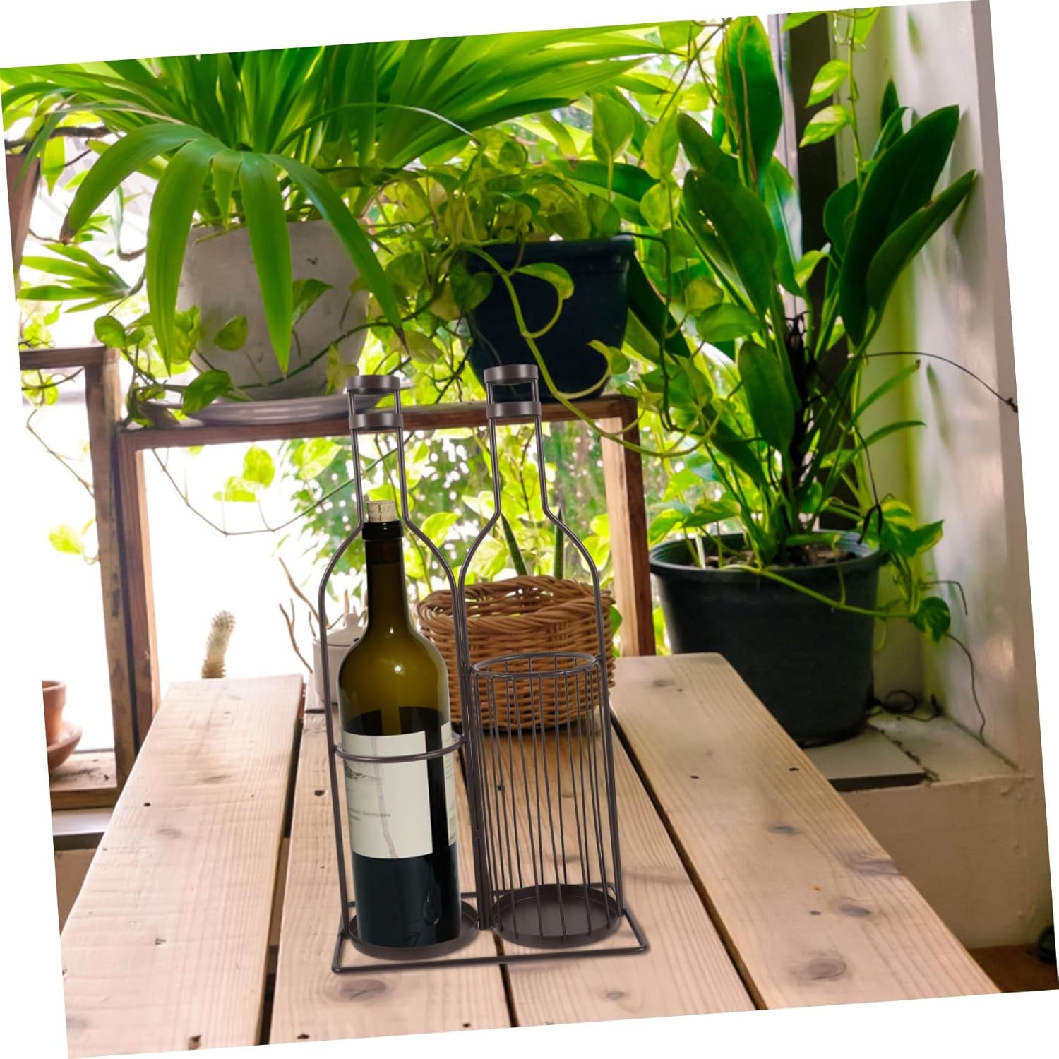 Mikinona Metal Wine Bottle Holder Sturdy Wine Rack for Elegant Display and Storage for Home Bar Kitchen Decor Multi-function