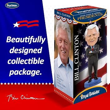 Royal Bobbles Bill Clinton, 42nd President of the United States American History Collection 8.5 Inches Tall Collectible Bobblehead Statue