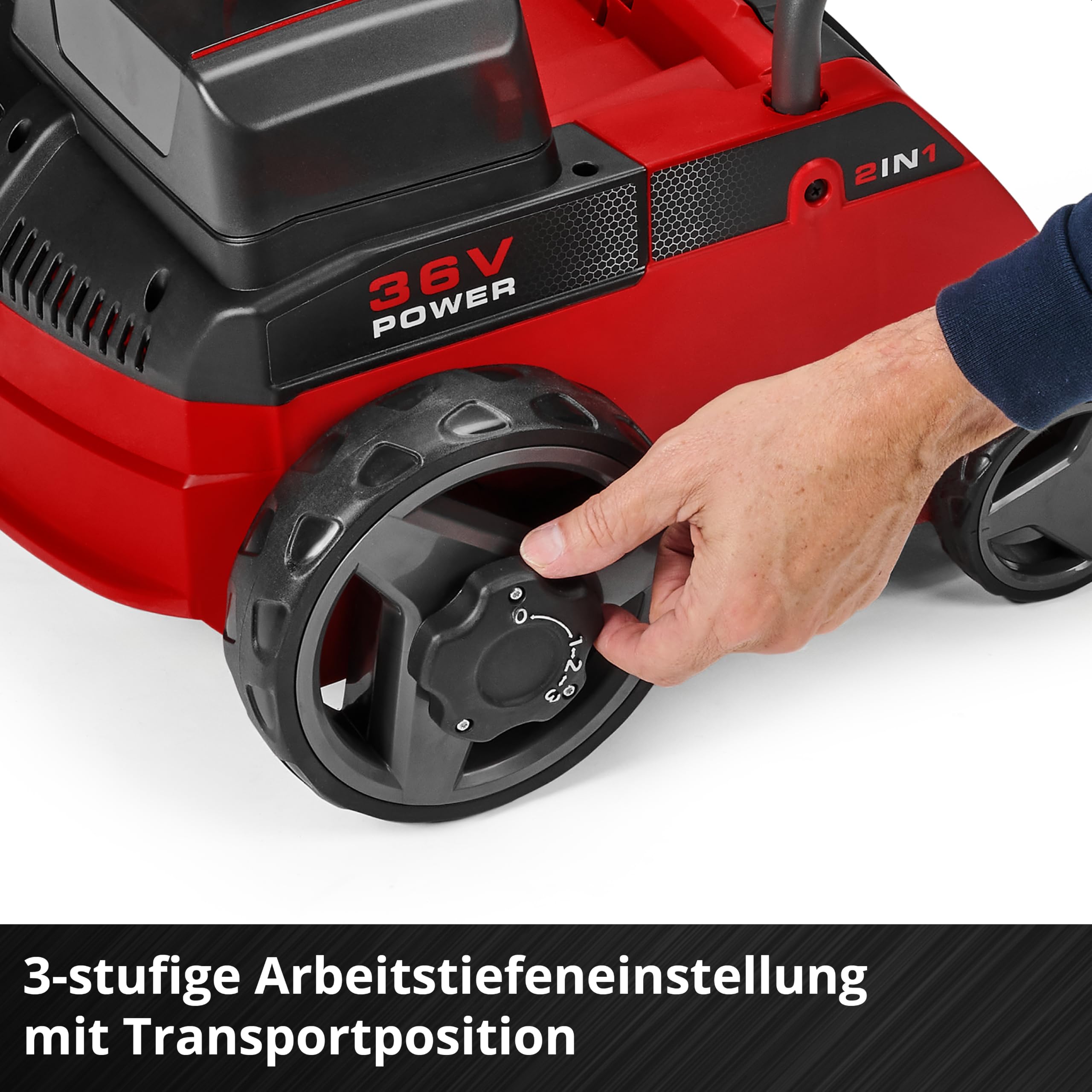 Einhell Akku-Vertikutierer-Lüfter GC-SA 36/31 Li-Solo | PXC | 36 V | 31 cm Arbeitsbreite | einstellbare Arbeitstiefe | Messer- & Lüfterwalze | ohne Akku