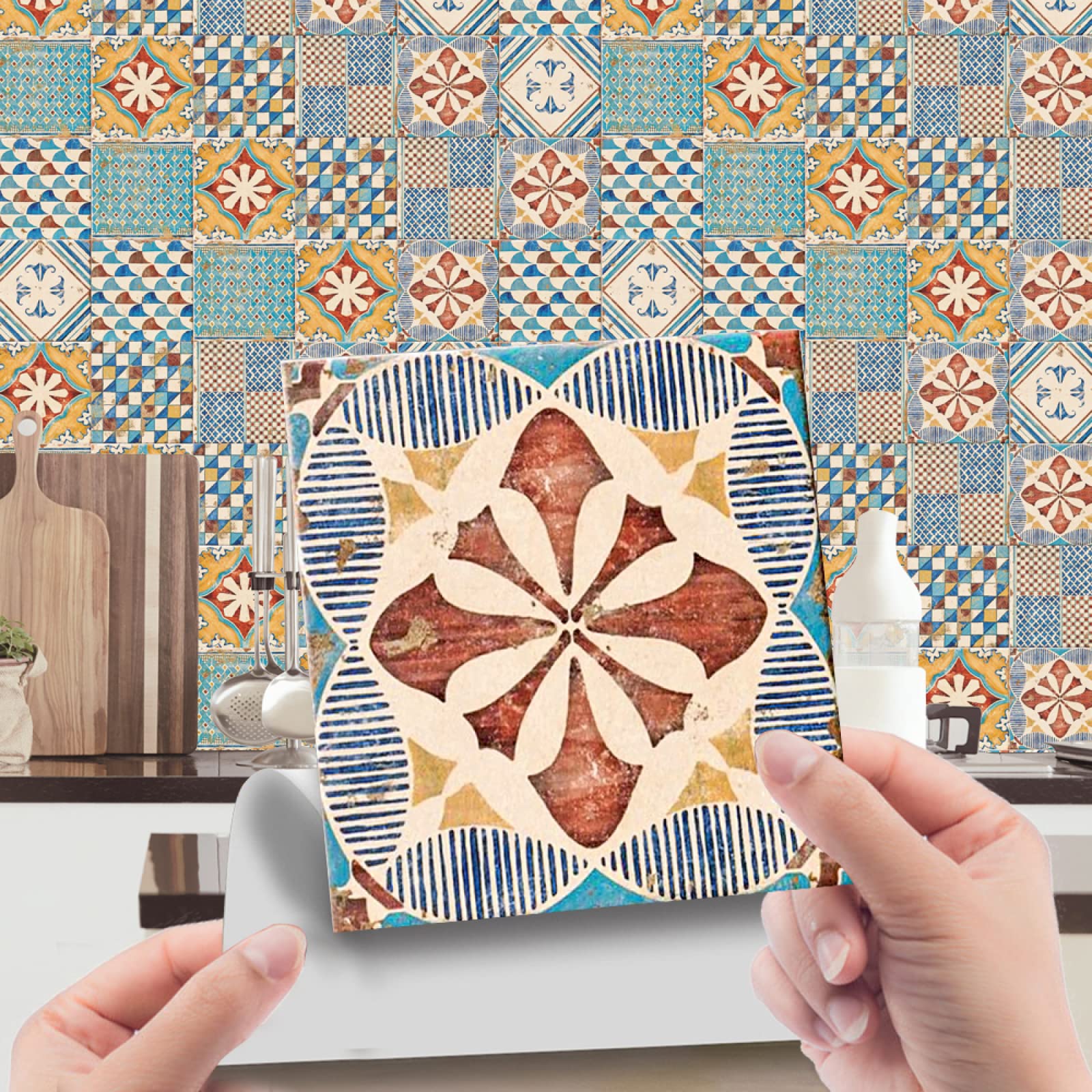 Adesivi Per Piastrelle Made In Italy PS00032 Fantasia Ungherese Adesivi In PVC Per Piastrelle Per Bagno E Cucina Stickers Design Confezione