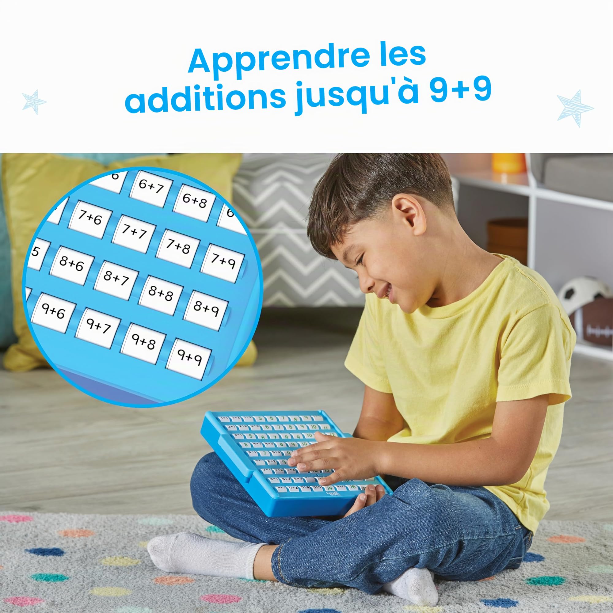 Learning Resources Tableau d'informations mathématiques interactif, Apprendre l'addition, Tableau d'activité à corriger soi-même pour l'apprentissage Autonome, dès 5 Ans