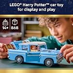 LEGO Harry Potter Enchanted Flying Ford Anglia Car Building Toy for Boys & Girls - Book Shelf & Bedroom Decor for Ages 14+ - W/Harry, Ron, & Hedwig Minifigures - Gift Idea for Birthdays - 76470