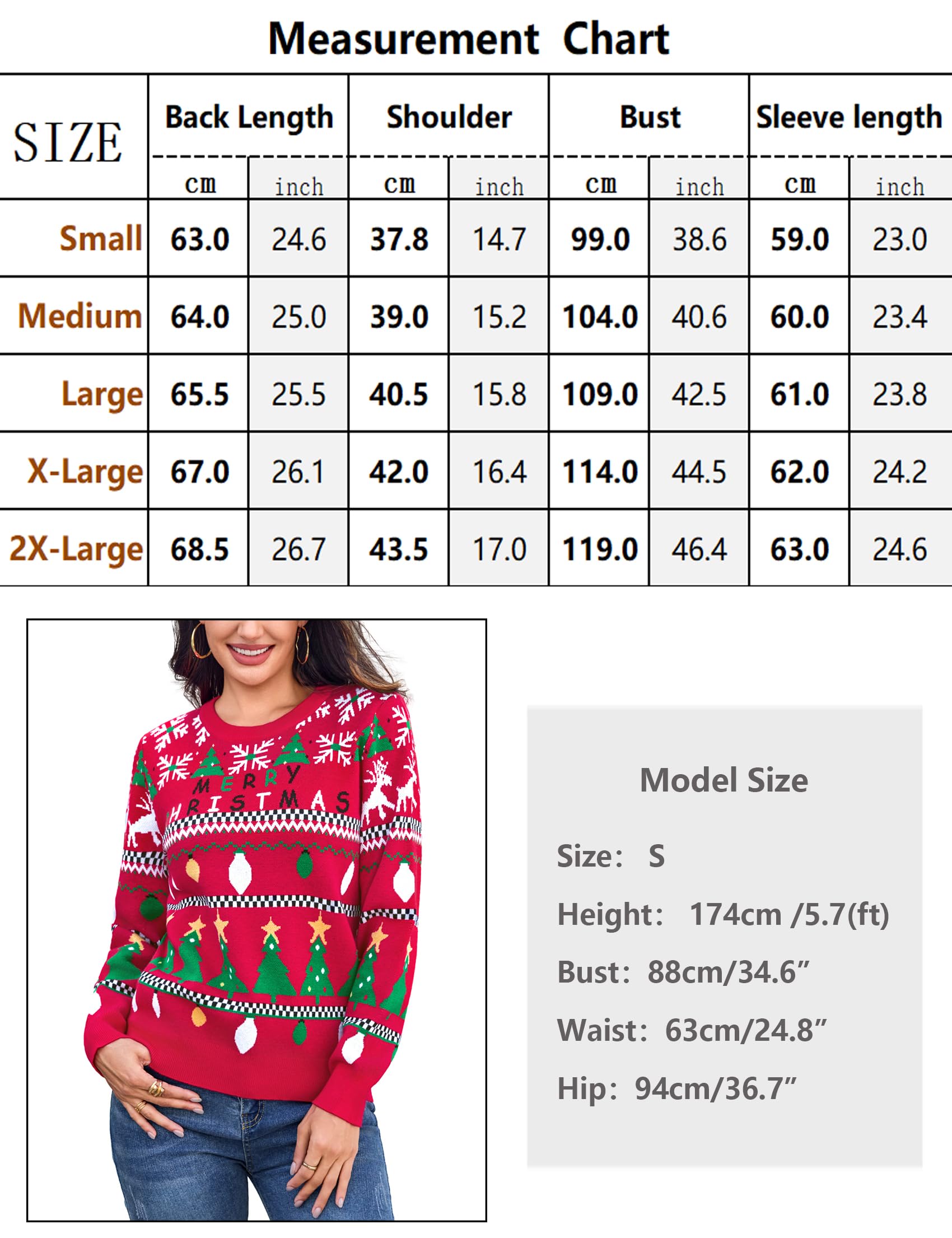 Totatuit Jersey de Navidad Mujer Cálido Suave Invierno Árboles Luces y Reno | Estilo Diario, Uso Casual, Combinación Versátil