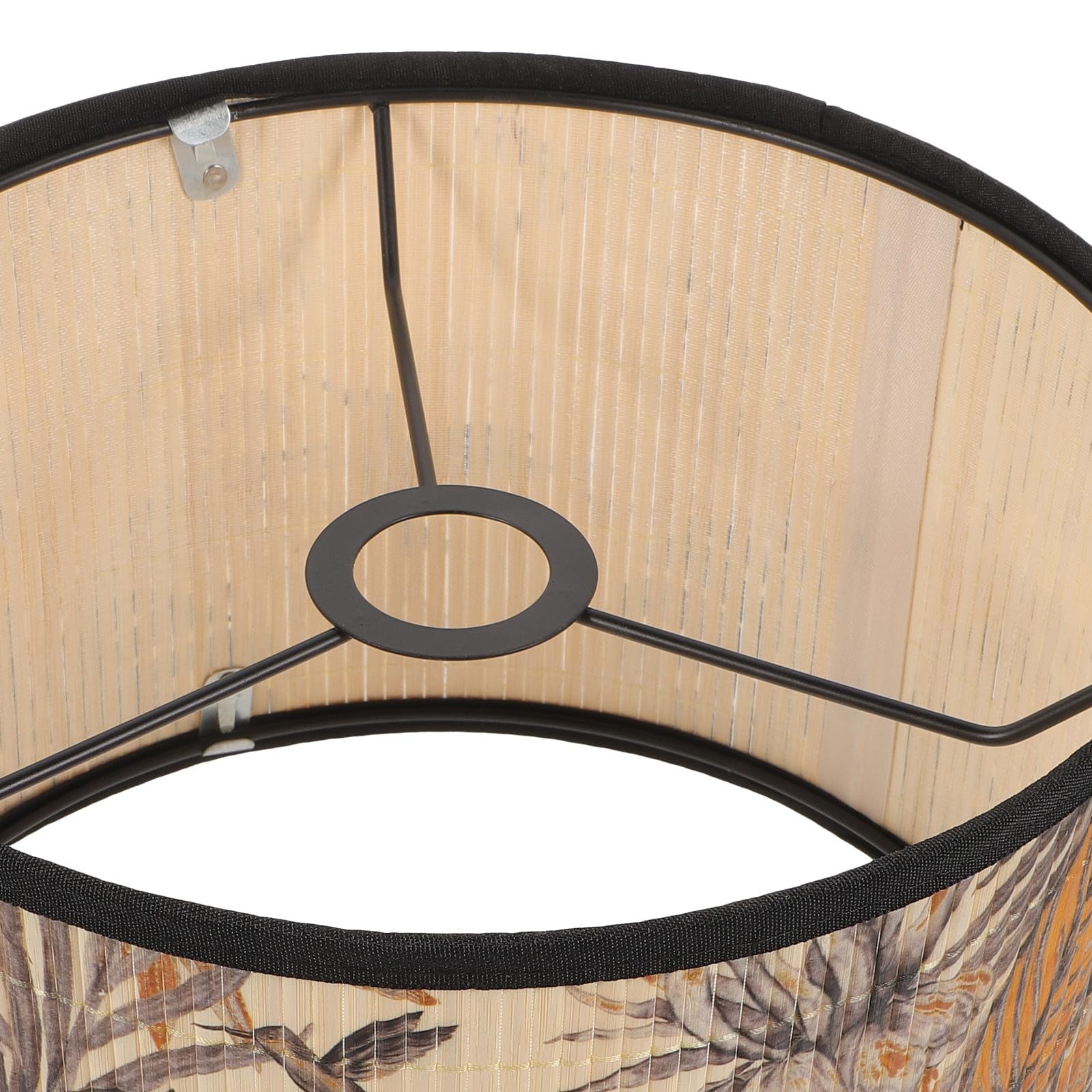 Paralume in Bambù Intrecciato per Lampada da Soffitto da 30 CM, Struttura a Ragno Clip su Tamburo, Stile Vintage, Accessori per Lampada Sospesa in Soggiorno