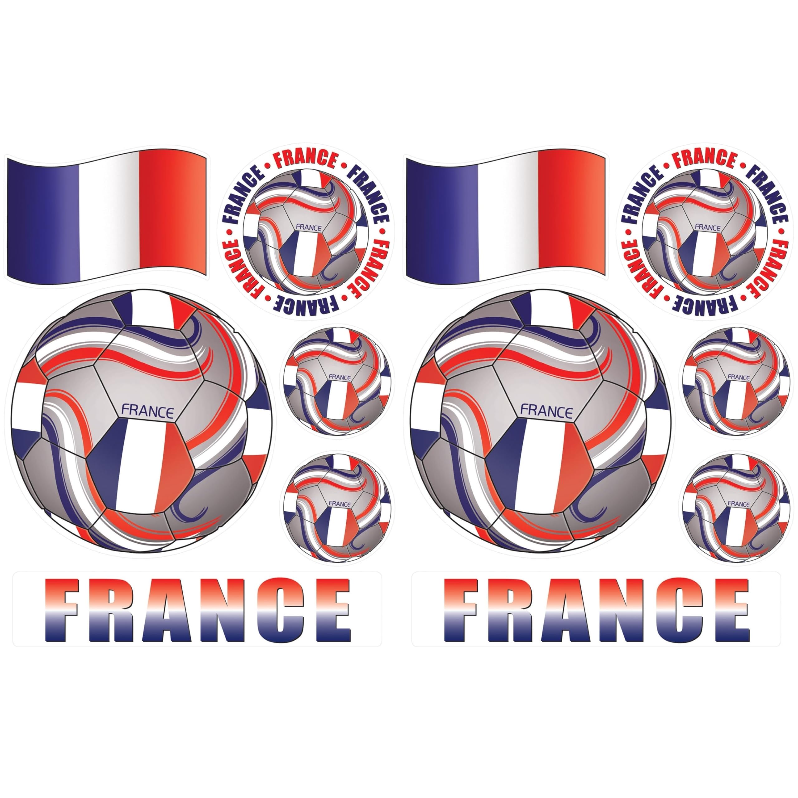 Drapeau français ballon de football stickers fenêtre Beistle soirée sport et match x12