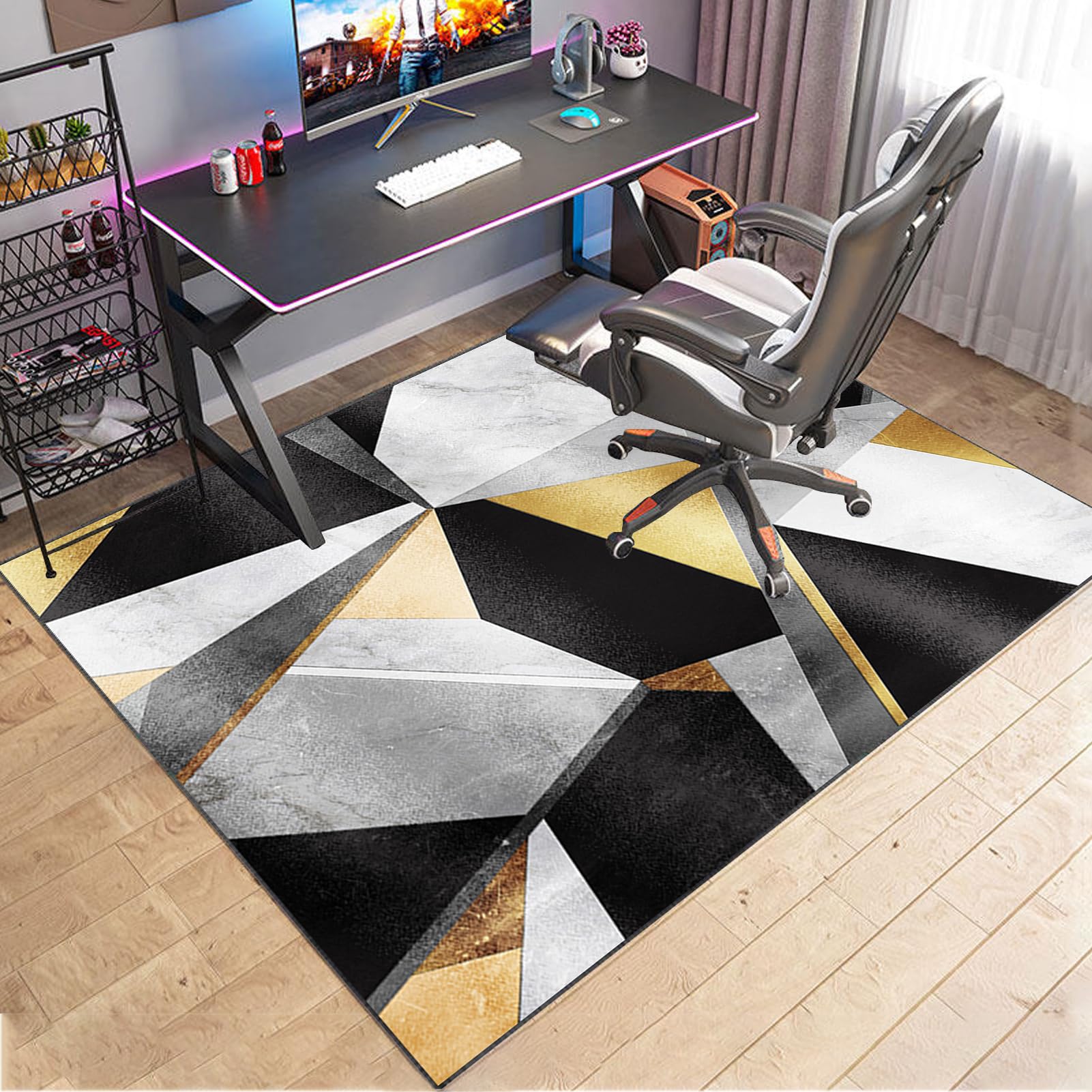 VETCS Gaming Stuhl Unterlage, Bürostuhl Unterlage, Bodenschutz Matte für Bürostuhl, Schreibtischstuhl Unterlage für zu Hause, Bodenschutzmatte für Hartböden, Gaming Teppich für Parkett 100 x 140 cm