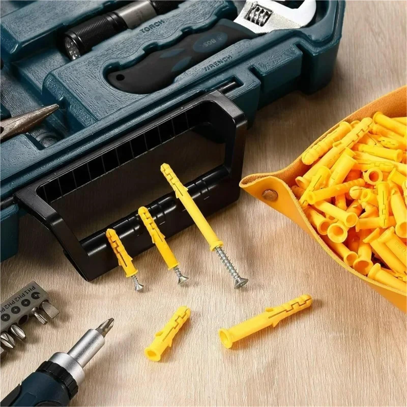 Fisher Tasselli Viti autoperforanti in metallo Kit for cartongesso e ancoraggi a parete di bulloni ad espansione for ancoraggio a spina Hardware(100Sets,M6x80)