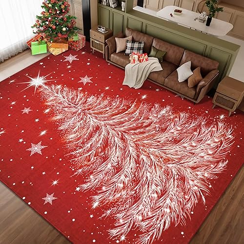 Christmas Rug 8x10 Christmas Tree Living Room Rug Xmas Snowflake